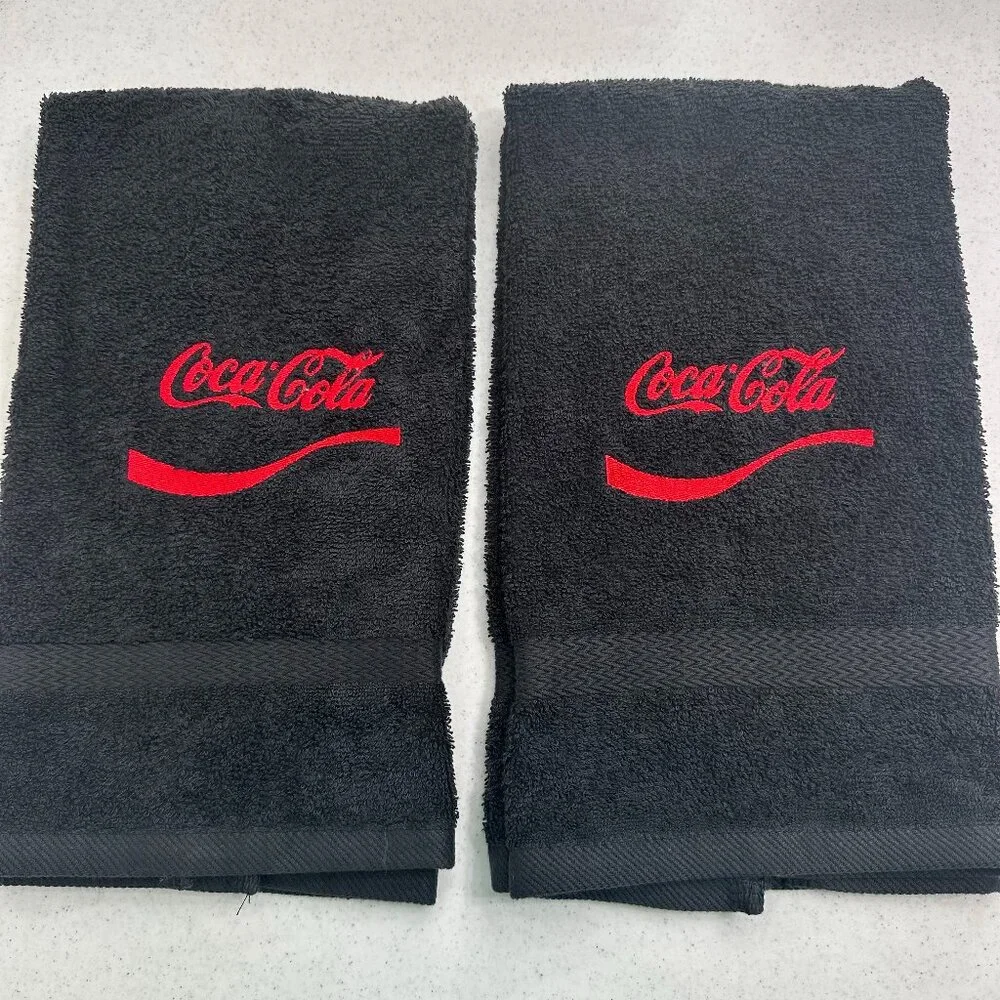 Coca Cola Towels Embroidered Hand Towel Set Red Black Bathroom Home Decor